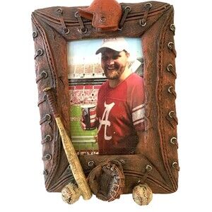 Hobby Lobby 3D Ceramic Baseball Photo Frame 4" x 6" Mitt Glove Bat Ball Hat